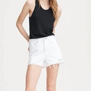 Rag & Bone Maya High Rise Short in White Tabby size 30